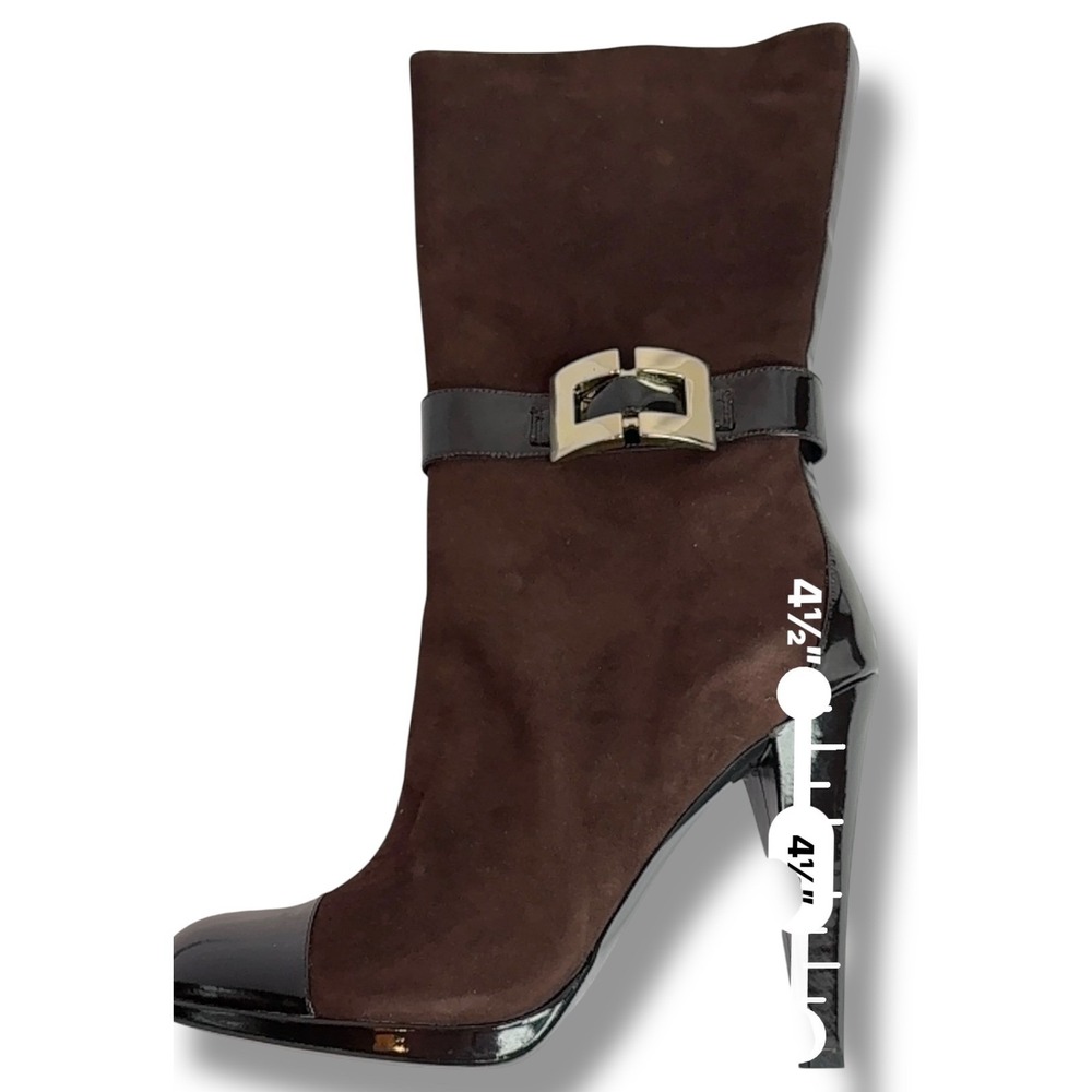 INC International Concepts Margaret Women's Suede Leather Heel Boots Brown 10M - Picture 16 of 16